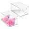 mDesign Plastic Storage Organizer Bin with Handles for Closets, 2 Pack - Clear
